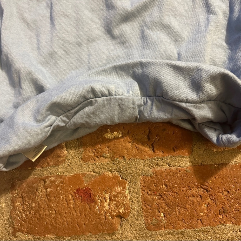 Anthropologie Pilcro S Blue Funnel-Neck Bubble-Hem Cropped Mock Neck Sweatshirt - Picture 12 of 14